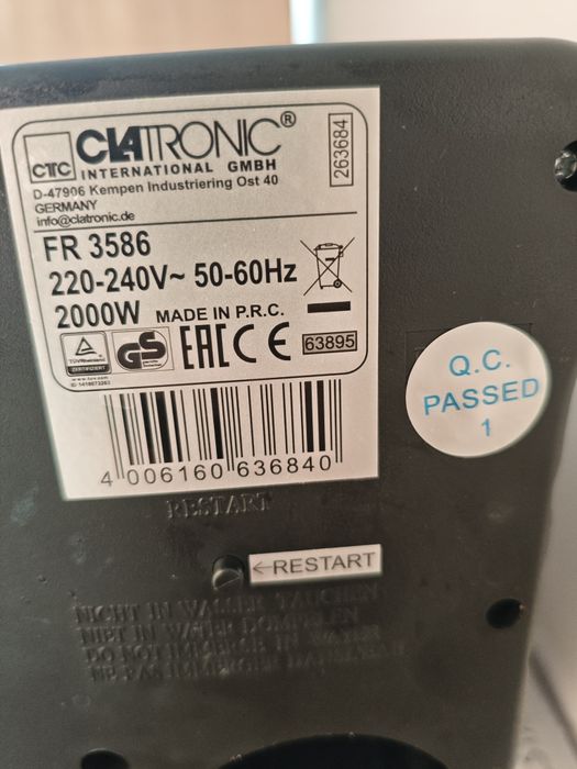 Frytkownica Olejowa Tradycyjna na Olej 2000W mocna 3L, użyta 2 razy!