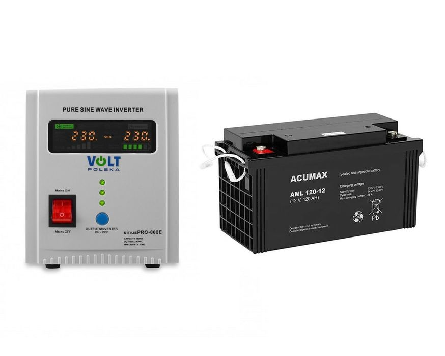 Комплект ДБЖ Volt Polska 800E з АКБ ACUMAX 120A
