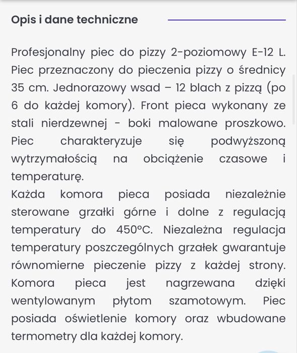 Piec do pizzy RedFox E-12