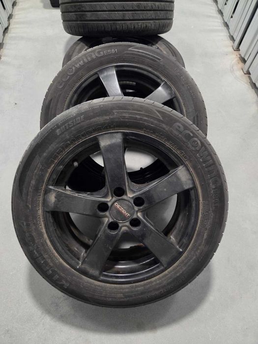 Felgi aluminiowe czarne 5x100 R15 + opony letnie 185/60