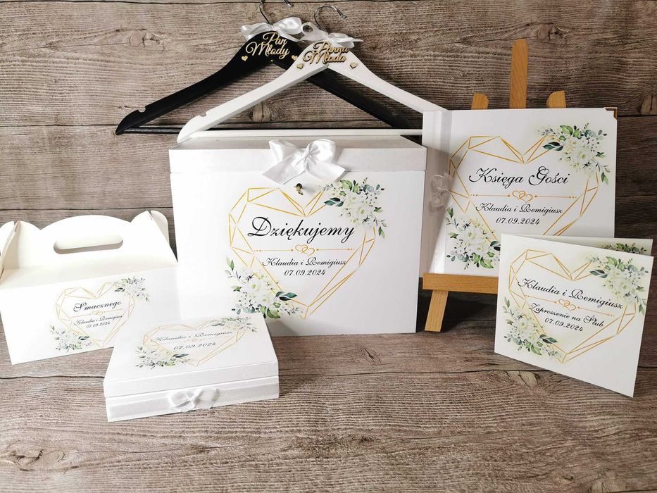 Zaproszenia ślubne dodatki na ślub wesele papeteria, zawieszki pudełka