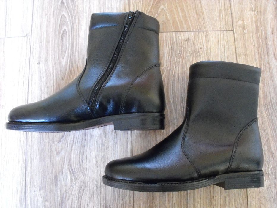 Buty EU36 23cm trzewiki zimowe wysokie czarne botki Skóra* Nowe