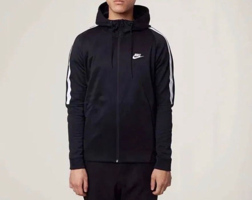 Зіп Худі Nike NSW jacket tribute олімпійка з капюшоном осіння чорні біркі з лампасами рМ
