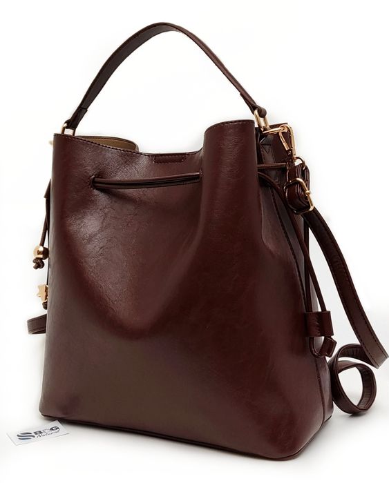 Elegancka Torebka Damska Worek Gallantry Brązowa Klasyczna Shopperka H