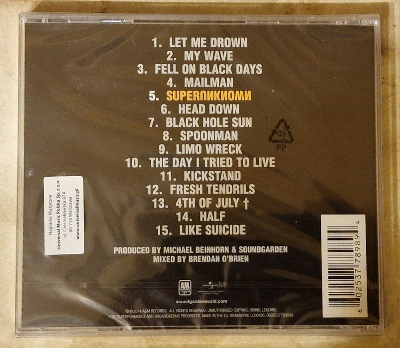 Soundgarden cd Superunknown nowa folia