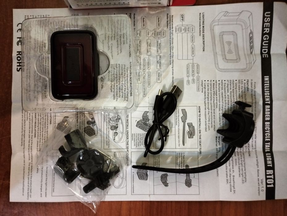 luzes traseiras de radar inteligentes Cyclami RT01.