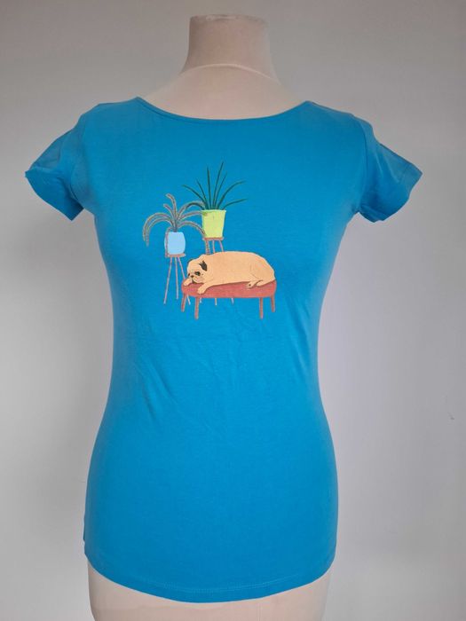 Koszulka Tatuum S nadruk pies mops mopsik 100% bawełna organiczna