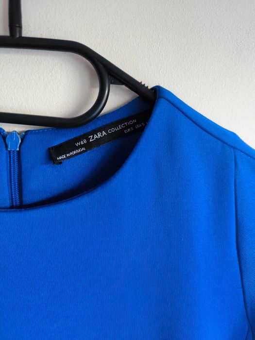 Elegancka i stylowa chabrowa sukienka Midi od Zary w rozmiarze S/36