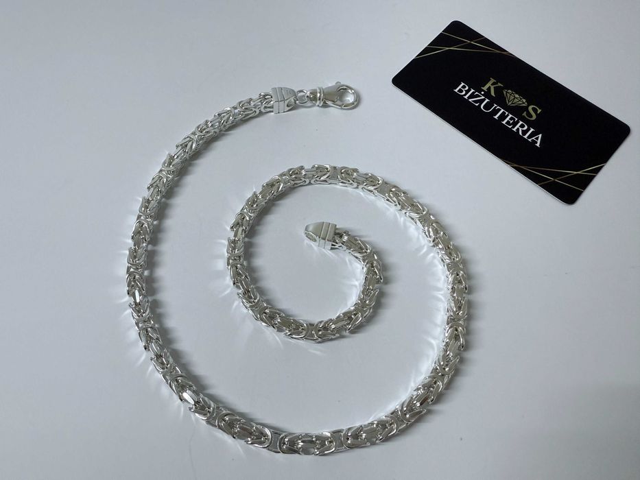 Srebrny Łańcuszek splot Królewski 55 CM 98 GRAM ! PR. 925 Okazja !