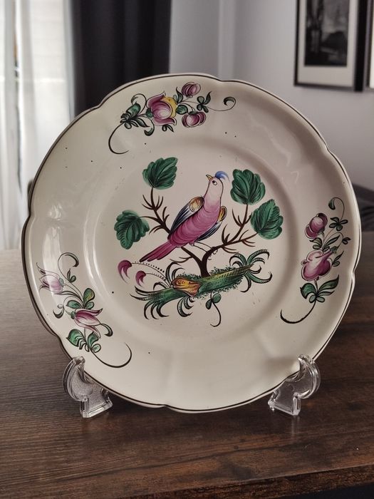 Francja Henri Chaumeil, fajans ręcznie malowany talerz lata 1920, 24см