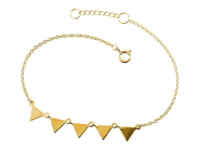 Złocona Bransoleta Gwiazd Choker Trójkąty Triangle B0497