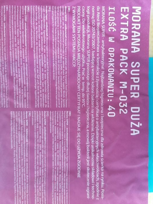 Ścierka antybakteryjna Morana super extra pack 40 szt  HACCP