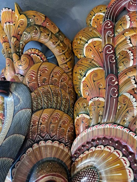 Duża maska drewniana, Raksha wys. 67 cm