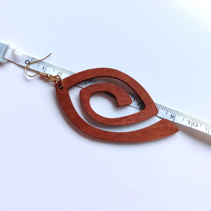 Nowe kolczyki drewniane boho vintage naturalne spiralne