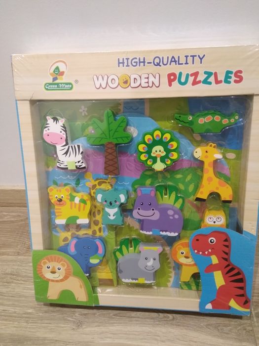 Zabawka drewniane puzzle safari