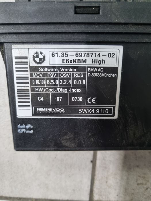 Zestaw do odpalenia n52 2.5 177km  kluczyk stacyjka sterownik  bmw e60