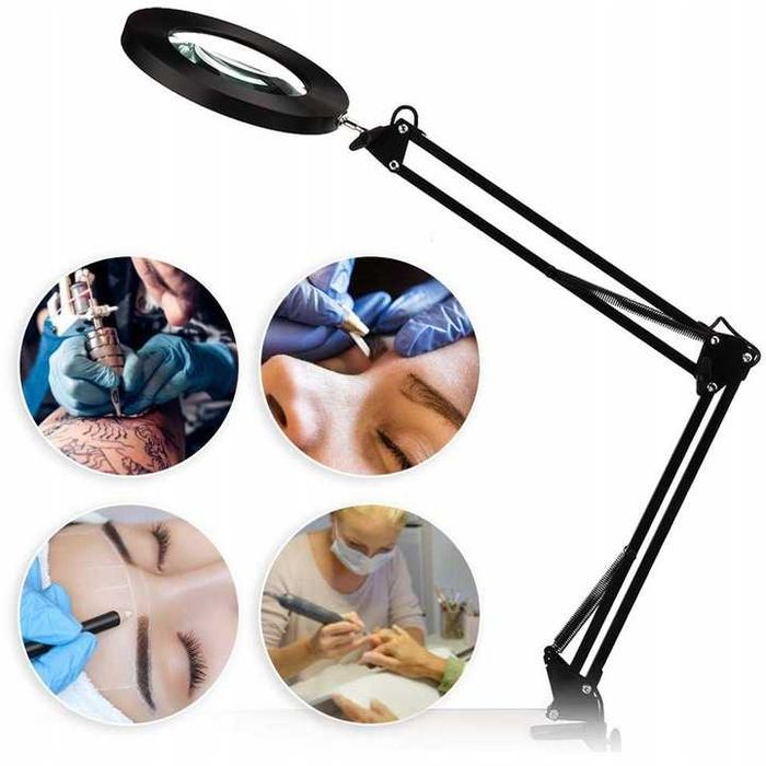 Lampa LED Kosmetyczna Lupa Szkło Powiększające Do Salonu Kreślarska