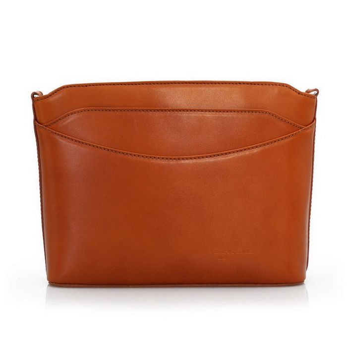 VERA PELLE torebka listonoszka duża klasyczna z paskiem V063 c.bordowa