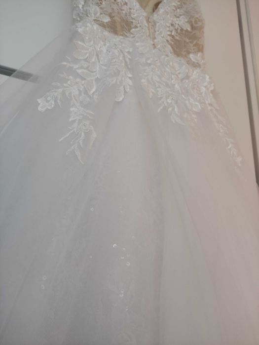 Suknia ślubna I 173cm wzrostu I rom. M/L szyta na miarę