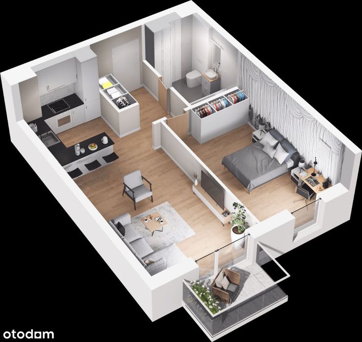2 pokoje 49,35m2 z balkonem ul.Strumykowa 38