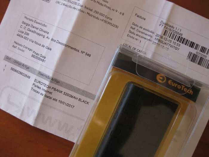 PowerBank Eurotech 5200mAh - NOVO C/ Garantia