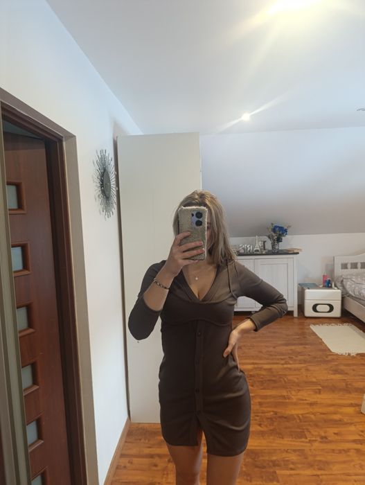 Sukienka z dekoltem rozpinana sexy s m kobieca codzienna