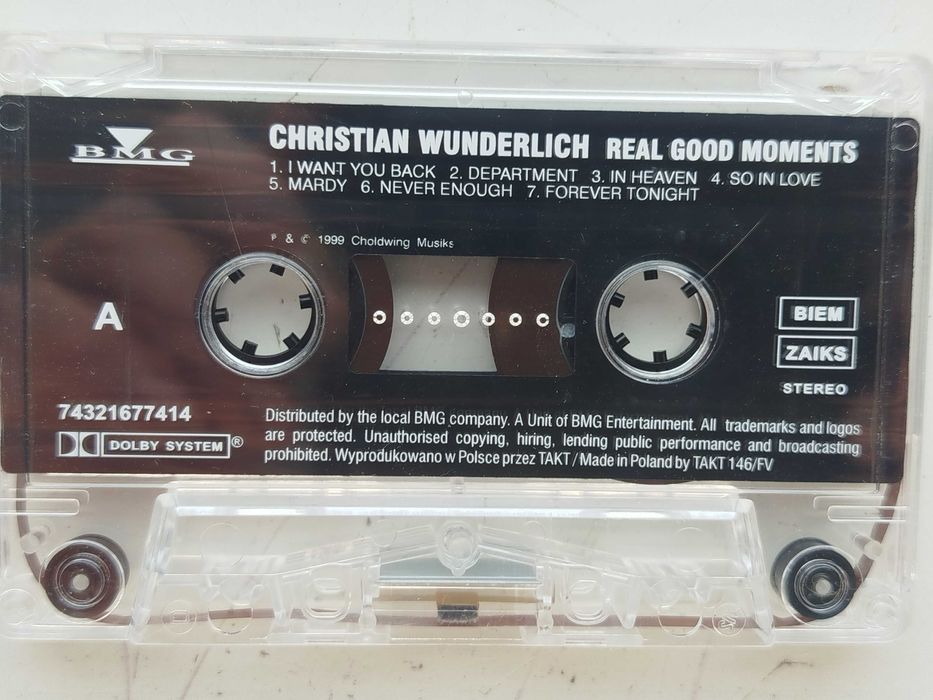 Christian Wunderlich ‎Real Good Moments kaseta Electronic Pop Ballad