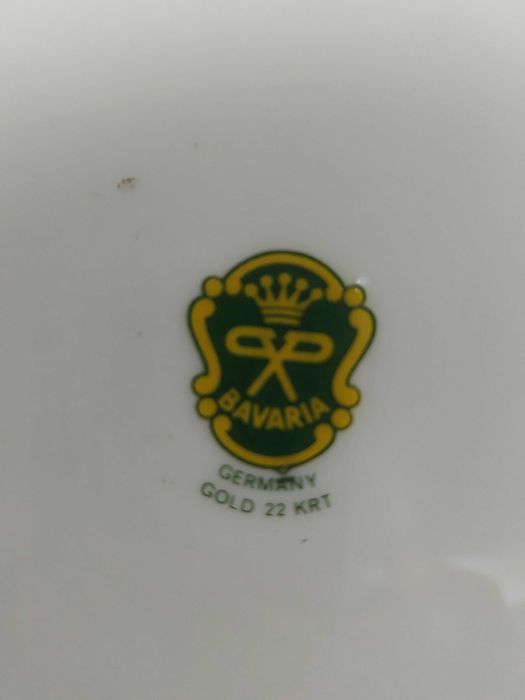 Prato + suporte de velas Bavaria com 22k de ouro