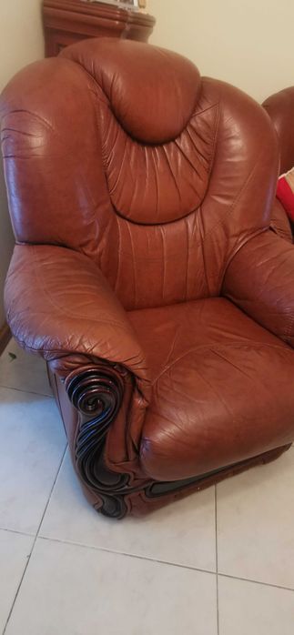 Sofá em Pele Genuina individual