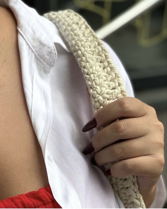 Сумочка беж, крем, ручна робота, бавовна