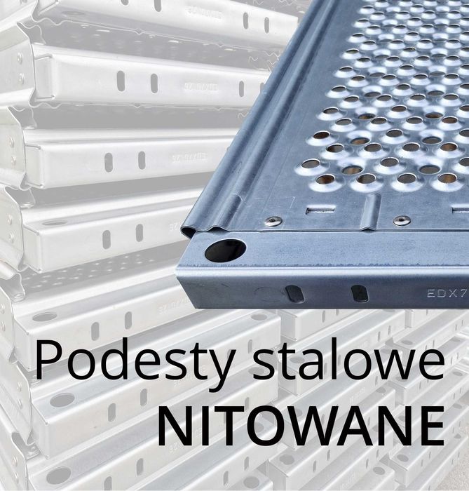 Rusztowanie 480m2 6x75m typ Plettac P70 nowe, podesty stalowe nitowany