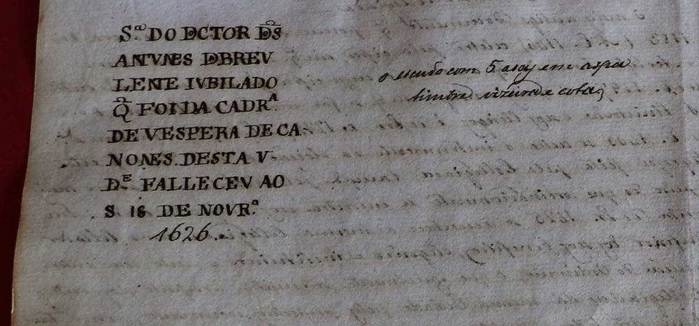Coimbra Colegiada de S. Cristóvão manuscrito c/cópia de inscrições