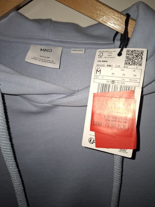 Nowa błękitna bluzka męska Mango rozmiar. M