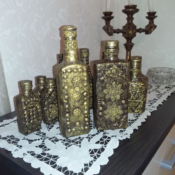 Бутылочки декупаж для напитков.