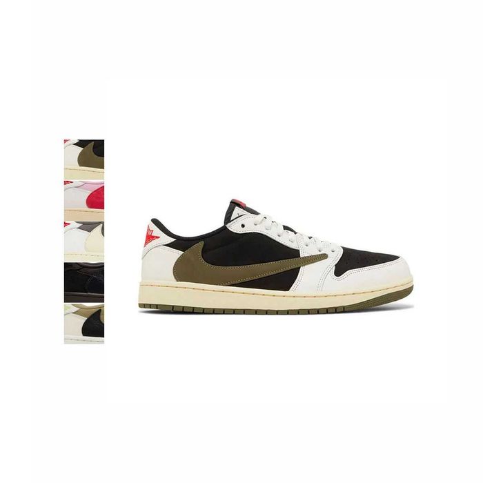 Кросівки Travis Scott x Air Jordan 1 Retro Low OG 'Olive' \ 'Tropical Pink' \ 'Reverse Mocha' \ 'Velvet Brown' \ Golf 'Neutral Olive'