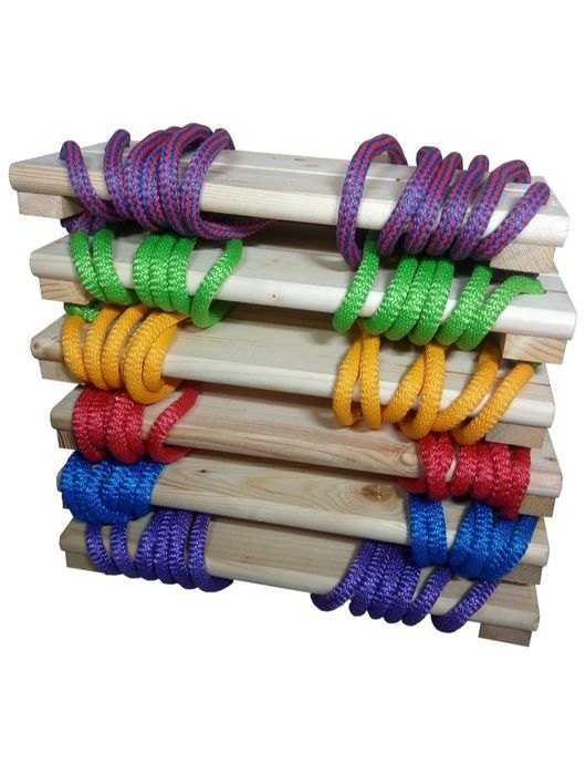 Huśtawka sosnowa plus gruba lina