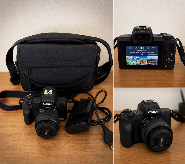 Canon EOS M50 Mark II + Lente + Mala | Excelente Estado