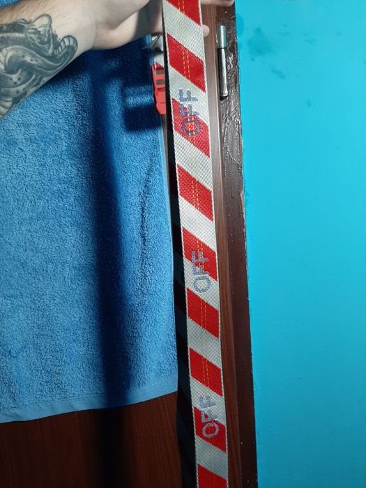 Off-White BELT Biało-czerwony