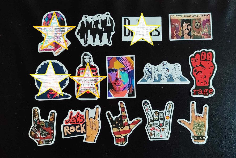 Rock 'n' Roll: autocolantes, stickers, adesivos