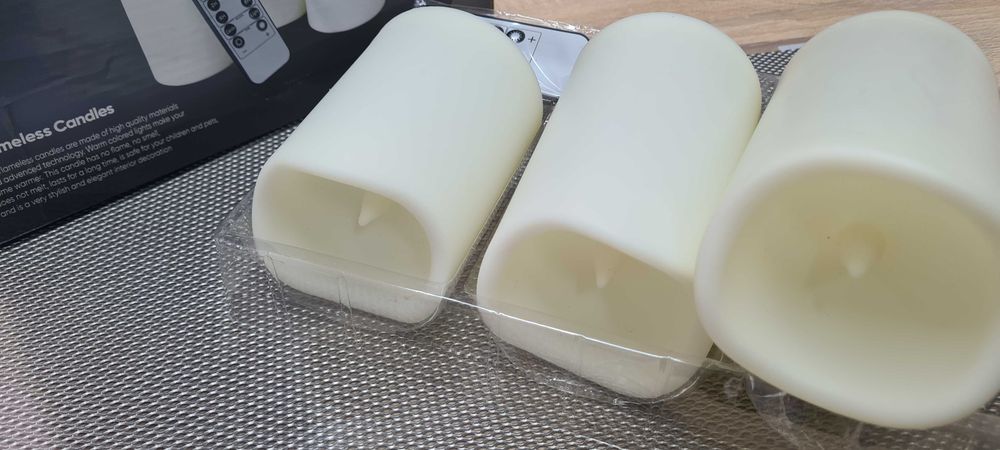 Conjunto de 3 Velas LED de coluna sem chama