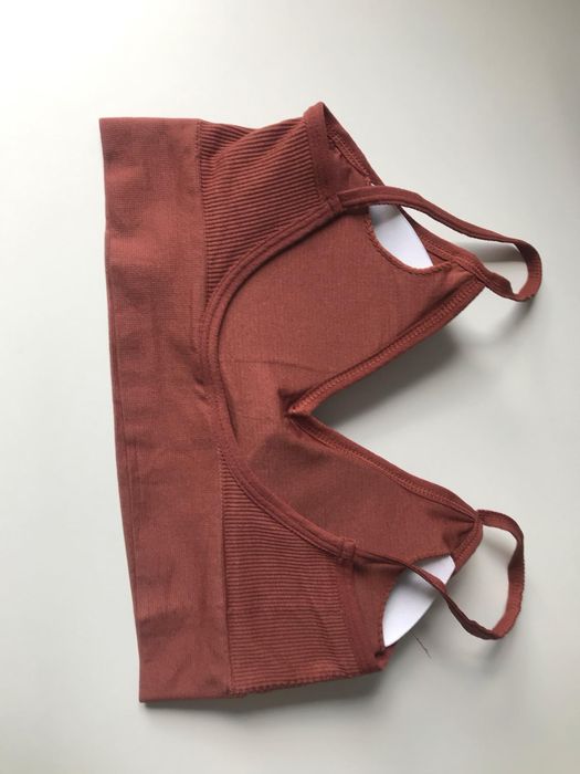 Top prążek biustonosz sportowy top