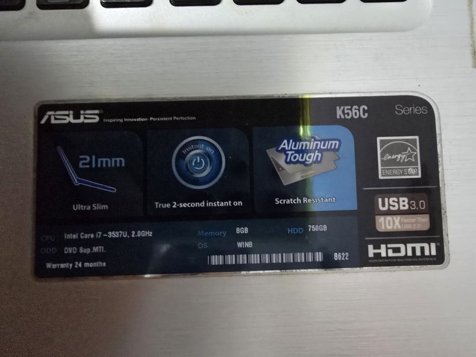 Portátil Asus k56c intel i7, 8gb RAM