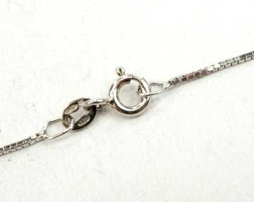 Modny srebrny łańcuszek kostka 45cm 0,8mm