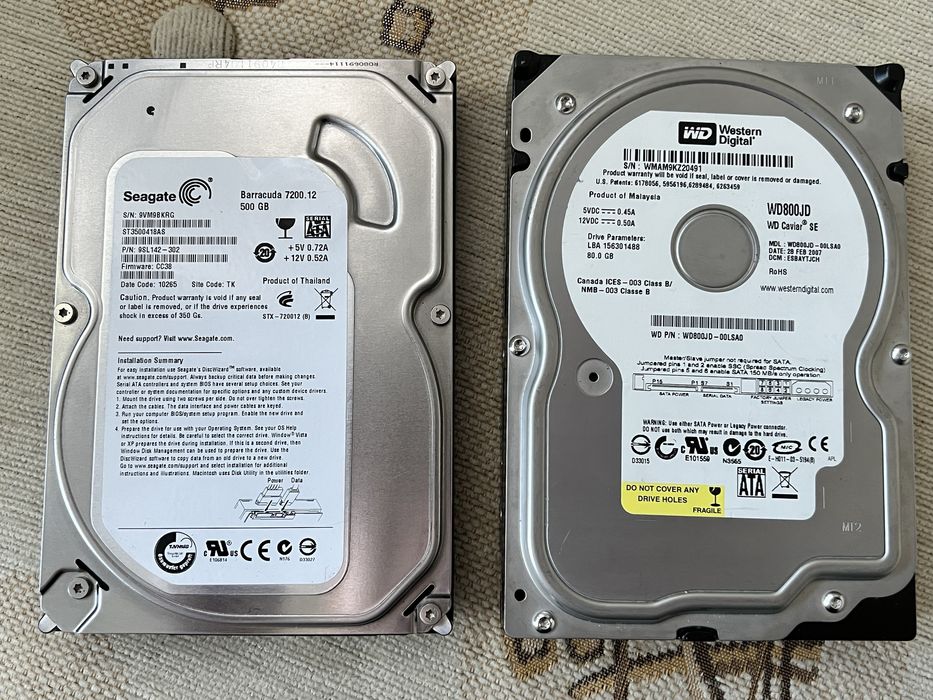 DYSK TWARDY SEAGATE 500gb i WD 80gb SATA | W pelni sprawne