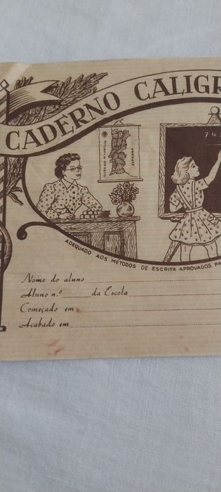 Caderno de Linhas Antigo – Caderno Caligráfico, 100 anos