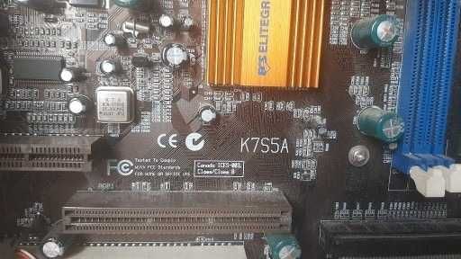 Komputer PC ECS k7s5a płyta główna zasilacz procesor