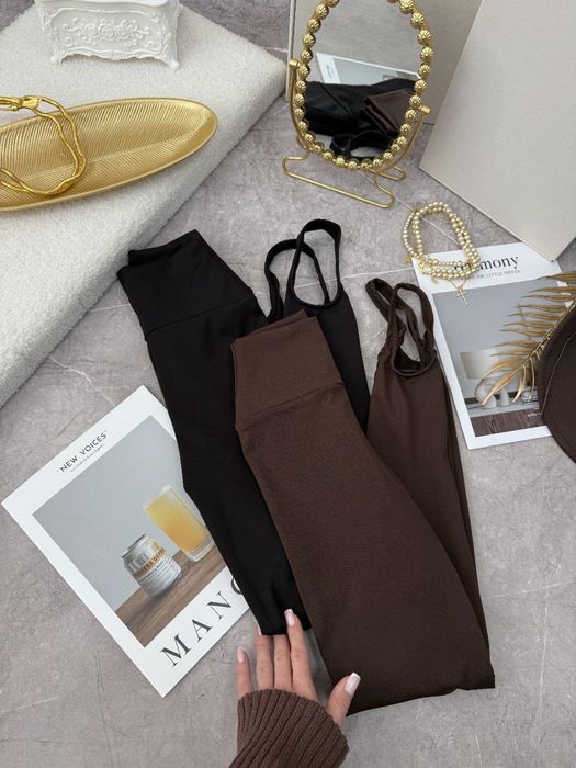 Лосини зі штрипками шоколад теплі микродайвінг на флісі