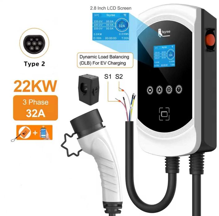 Wallbox - 22 kw - 32A - Trifasica - Balanceamento Carga