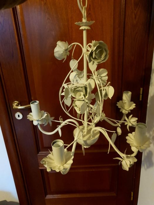 Nowy żyrandol rustykalny lampa wisząca ecru