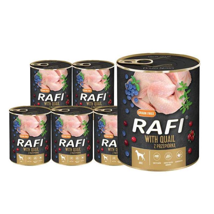 Karma puszka dla psa Rafi 12x800g przepiórka